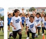 Children taking part in a group sports activity